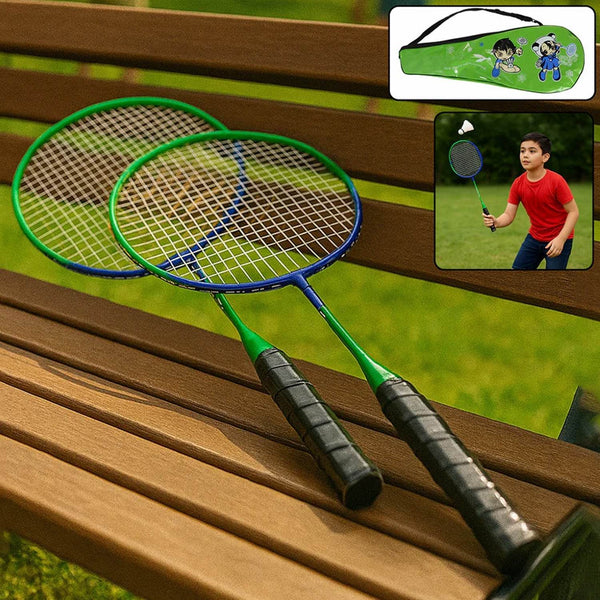 2 Pc Lightweight Kids Badminton Racket Set with Carry Bag - dailyneed.life