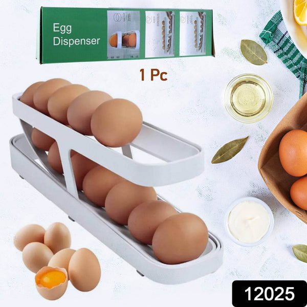 Plastic 2-Tier Rolling Egg Dispenser For 12-14 Eggs (1 Pc) - dailyneed.life