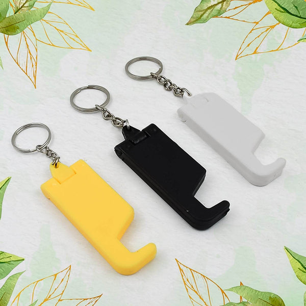 2 in 1 Plastic Keychain with Mobile Stand / Phone Holder (100 Pcs Set / Multicolor) - dailyneed.life