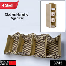 Fabric Hanging 4-Shelf Closet Cloth Organizer - dailyneed.life