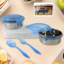 Sumo Lunch Box, with Lunch Bag, Plastic Lunch Box & Plastic Spoon, Fork (2 Pc Set / With Lunch Box) - dailyneed.life