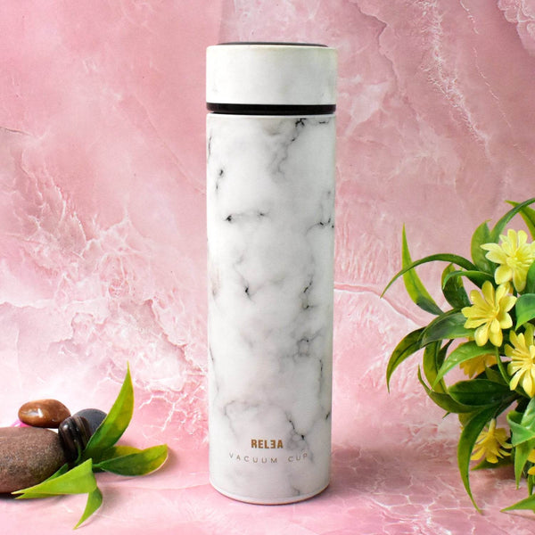 Stainless Steel Temperature Insulated Water Bottle With Marble Pattern (500ml Approx) - dailyneed.life