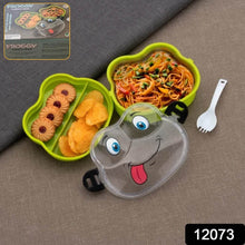 Double Layer Froggy Shape Lunch Box with Spoon (1 Pc / Mix Color) - dailyneed.life