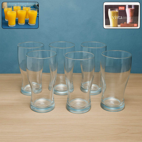 Apex Vista Unbreakable Pitcher Glass Set – 350 ML (Approx) | 6-Piece - dailyneed.life