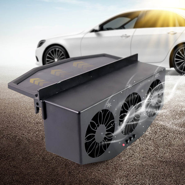 Triple Fan Solar Powered Car Exhaust Ventilation System with USB Charging - dailyneed.life