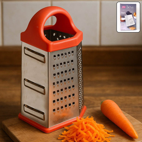 Supermom 7-in-1 Heavy Duty Stainless Steel Box Grater with Ergonomic Handle (1 Pc) - dailyneed.life