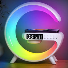 Smart Alarm Clock with G-Shape RGB Light Bluetooth Speaker, Wireless Charging (1 Pc) - dailyneed.life