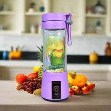 Portable Electric USB Juice Maker Juicer Bottle Blender, Grinder Mixer, 4 Blades Rechargeable Bottle (380 ML / Mix Color) - dailyneed.life