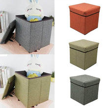 4986 Living Room Cube Shape Sitting Stool with Storage Box. Foldable Storage Bins Multipurpose Clothes, Books, and Toys Organizer with Cushion Seat. (Mix Color) - dailyneed.life
