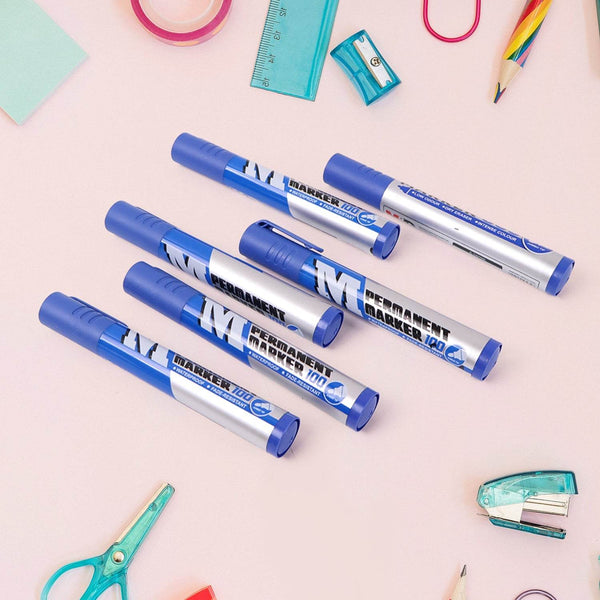 Premium Permanent Blue Marker Pen Set (6 Pcs Set) - dailyneed.life