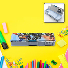 Double Sided Magnetic Geometry Box, Pencil Box with Calculator and Sharpener for Boys Art Plastic Pencil Box for Girls and Boys - dailyneed.life