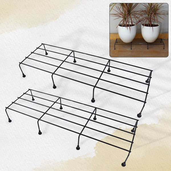 Metal Rectangle Flower plant stand for balcony (60×20 Cm / 2 Pc Set) - dailyneed.life