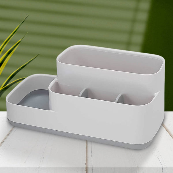 Plastic Multipurpose 5 Compartment Bathroom Desk Organizer Holder (1 Pc) - dailyneed.life