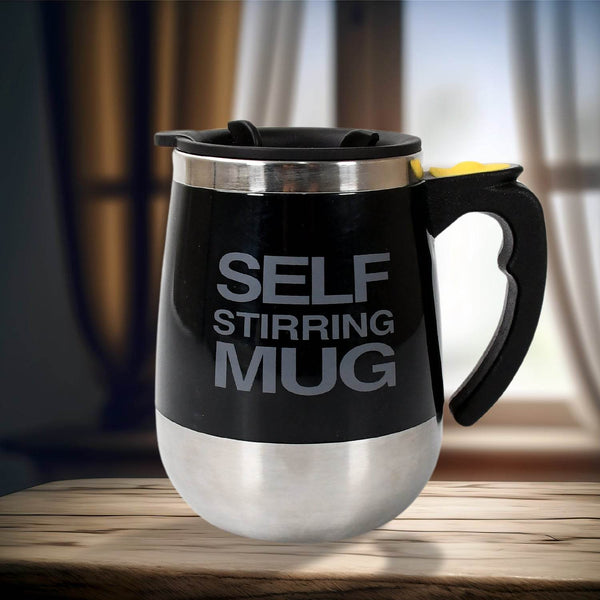 Self Stirring Mug With Lid used in all kinds of household and official places for serving drinks, coffee, any types of beverages etc. (1 Pc / 400 ML) - dailyneed.life