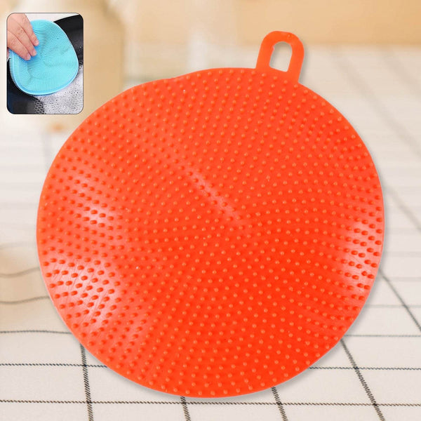 Red Silicone Dish Scrubber Sponge Mildew Free, Non Stick, Heat Resistant - dailyneed.life
