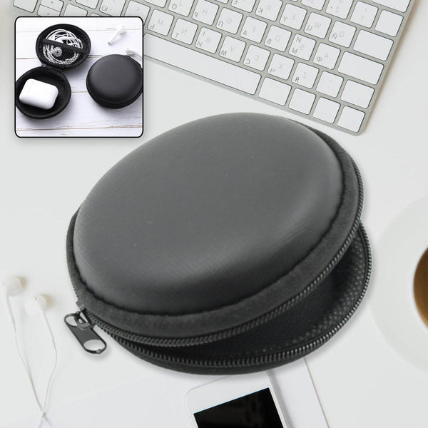 Cute Round Earphone Carrying Case - Multi-Use Pocket Pouch for Headphones, Cables, Coins, Airpods & More - dailyneed.life