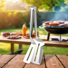 Stainless Steel Cooking Tong - Multifunctional Slotted Fish Double-Sided Spatula (1 Pc / 23 Cm) - dailyneed.life