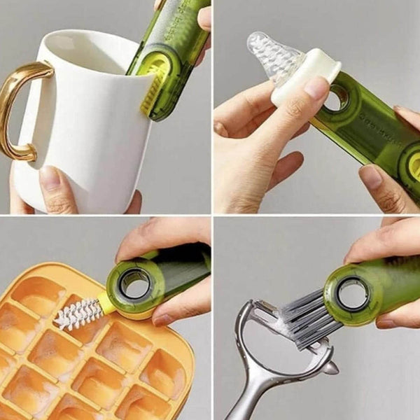 3-in-1 Multifunctional Bottle & Cup Cleaning Brush – Lid & Cover Scrubber for Kitchen (1 Pc) - dailyneed.life