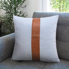 Pillow Covers, leather & cotton Cushion Covers (16 × 16 Inch / 1 Pair / 2 Pc) - dailyneed.life