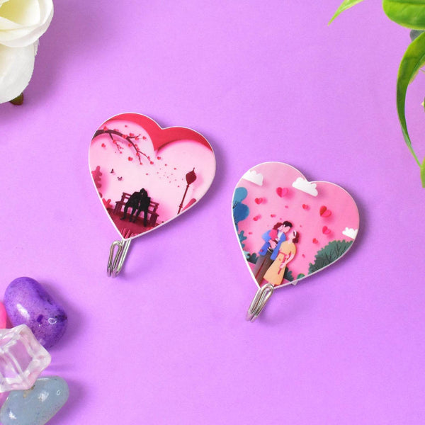 Multipurpose Strong Heart Shape Hook Self-Adhesive hooks (2 Pc Set) - dailyneed.life