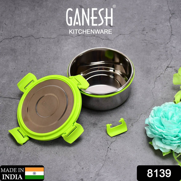 Ganesh Solo round 400 Stainless Steel Leak proof airtight Lunch Pack for Office & School Use - dailyneed.life