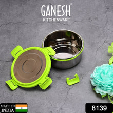 Ganesh Solo round 400 Stainless Steel Leak proof airtight Lunch Pack for Office & School Use - dailyneed.life
