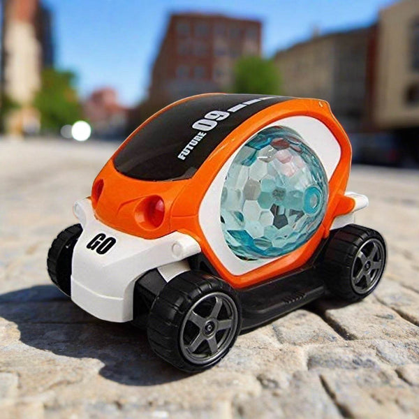 360° Rotating Stunt Car Toy – Bump & Go with 4D Lights, Music & Disco Ball (1 Pc, Battery Not Included) - dailyneed.life