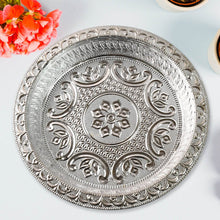 Traditional Silver Finish Plastic Pooja Thali (1 Pc) - dailyneed.life