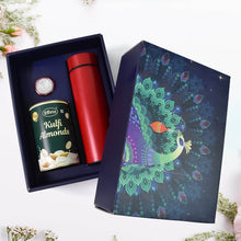 Personalized Temperature Water Bottle, Silver color Coin & Chocolate (With Attractive Peacock Box / 3 Pc Set) - dailyneed.life
