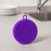 Purple Silicone Dish Scrubber Sponge Mildew Free, Non Stick, Heat Resistant - dailyneed.life