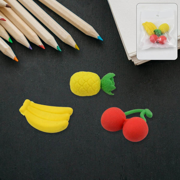 Mix Design Fancy & Stylish Colorful Erasers (1 Set / 3 Pc Set) - dailyneed.life