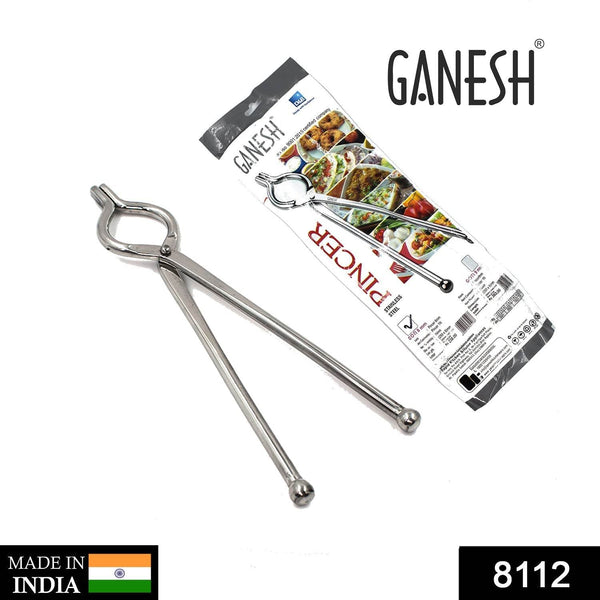 Ganesh Premium Quality Unbreakable Stainless Steel Goti Sandsi / Sansi / Pakkad / Pincer / Chimta / Tongs / Utensil Holder Smart Kitchen Tool - 8mm - dailyneed.life