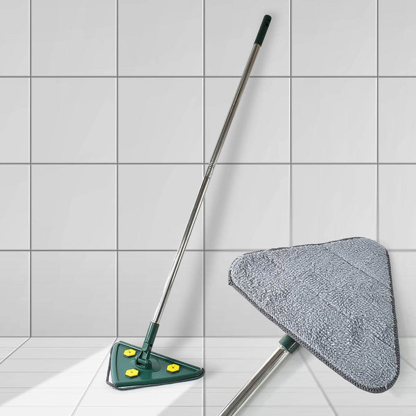 2-in-1 Extendable Triangle Mop – Retractable, 360° Rotating, Telescopic & Reusable Mop Heads (1 Pc) - dailyneed.life