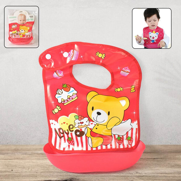 Multifunctional Waterproof BPA Free Reusable Soft Fabric Plastic Baby Bib (1 Pc) - dailyneed.life