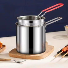 Small Deep Frying Pot With Strainer Basket (2 Pc Set / 1200 ML)) - dailyneed.life