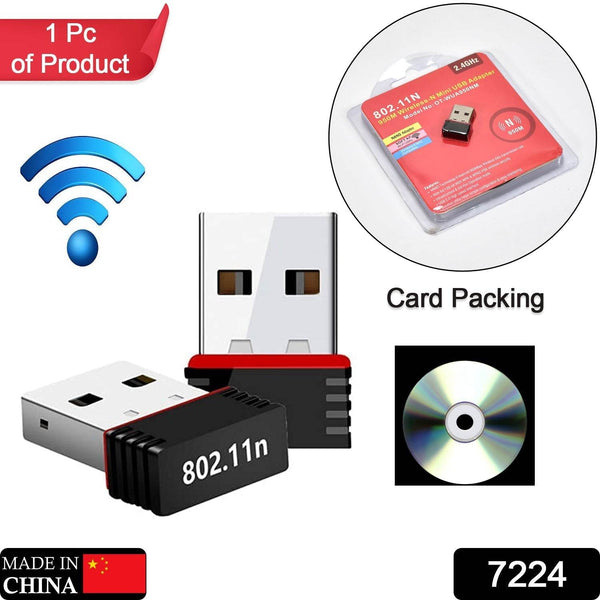 Wireless Mini Wi-Fi Network Adapter with Driver CD for Computer & Laptop - dailyneed.life