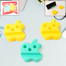 Multi-Functional Apple-Shaped Plastic Mobile Stand with Pen Holder (3 Pc / Mix Color) - dailyneed.life