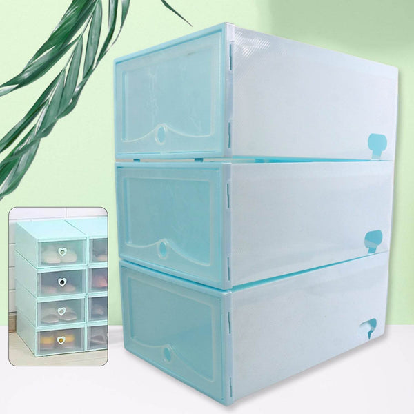 3 Layer Plastic Shoes Storage Box, Stackable Shoe Storage (1 Set / 3 Layer Set) - dailyneed.life