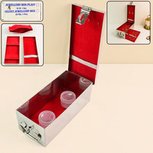 Premium Stainless Steel Velvet Lined Jewellery Storage Box with Lock and Red Interior - dailyneed.life