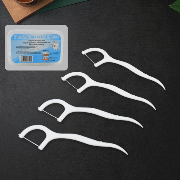 2 In 1 Tooth Picks Flosses / Sticks, Portable Toothpicks (50 Pc Set) - dailyneed.life