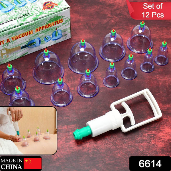 12pcs Cups Vacuum Cupping Kit Pull Out a Vacuum Apparatus Therapy Relax Massagers Curve Suction Pump - dailyneed.life