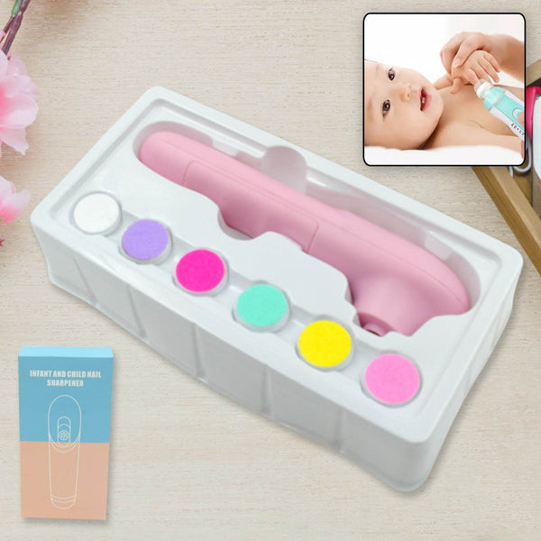 6 in1 Electric Manicure Nail Sharpener for Babies and Children Baby Nail Cutter Manicure with 6 Grinding Heads, Electric Baby Nail File Electric Nail Clipper Toddler Nail Scissors Dropshipping - dailyneed.life