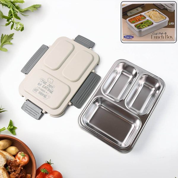 3-Compartment Stainless Steel Lunch Box (1 Pc) - dailyneed.life