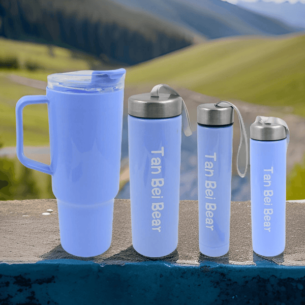 Plastic Water Bottle 3 Different Size Bottle & 1 pc Tumbler With Straw (4 Pc Set) - dailyneed.life
