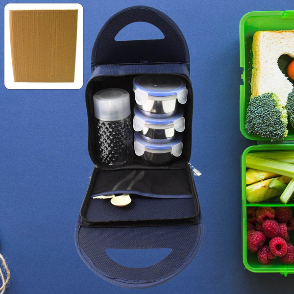 Compact Stainless Steel Airtight Lunch Box Set - 4 pcs (3 Leakproof Containers and 1 Bottle) - dailyneed.life