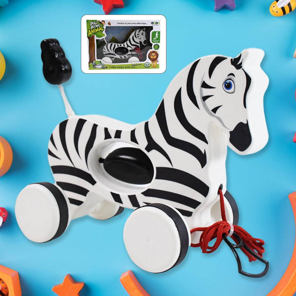 Zebra Pull Along Toy Baby Early Walking Pull Toy Rope Toy for Babies Walking Toy - dailyneed.life