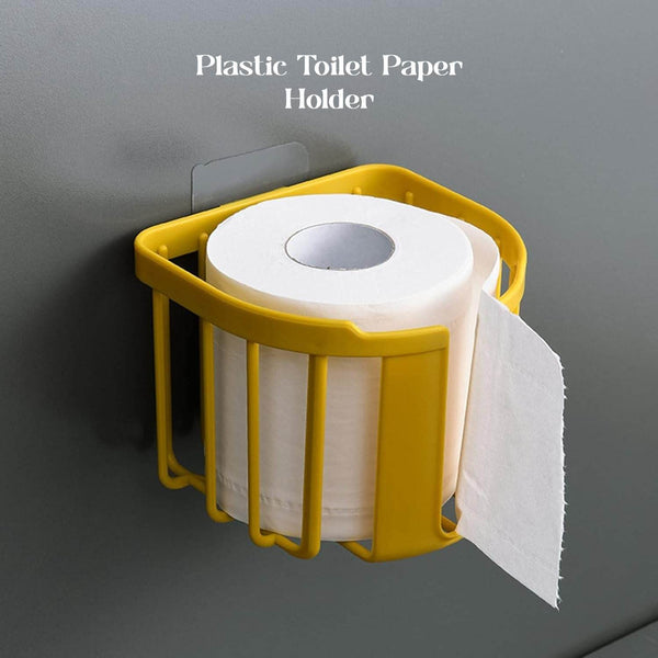 Toilet Paper Holder Bathroom, Tissue Roll Wall Mounted Plastic Bathroom Toilet Paper Roll Holder, Tissue Holder with Storage and Dispenser for Bathroom, Kitchen, Washroom | 14 x 13.5 x 11 Cm - dailyneed.life