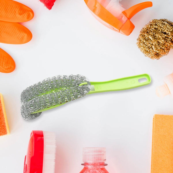 Wire Kitchen Washing Brush, Plastic Small Brush, Cleaning Brush, Bend Handle Pot Washing Brush (2 Pc) - dailyneed.life