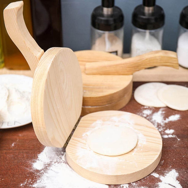 Small Wooden Dumpling Press Tool Tortilla Press Dough Dumpling (1 Pc) - dailyneed.life