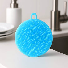 Sky Blue Silicone Dish Scrubber Sponge Mildew Free, Non Stick, Heat Resistant - dailyneed.life